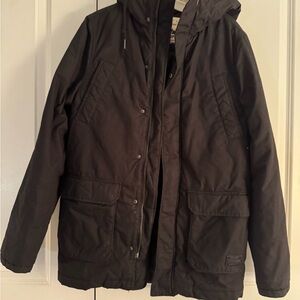 Men’s H&M Black hooded Military Field coat size xs